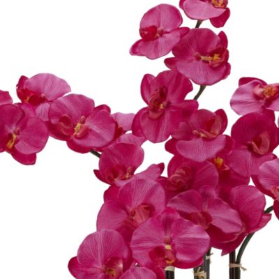 Phalaenopsis with Decorative Vase Silk Flower Arrangement