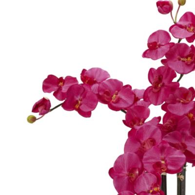 Phalaenopsis with Decorative Vase Silk Flower Arrangement