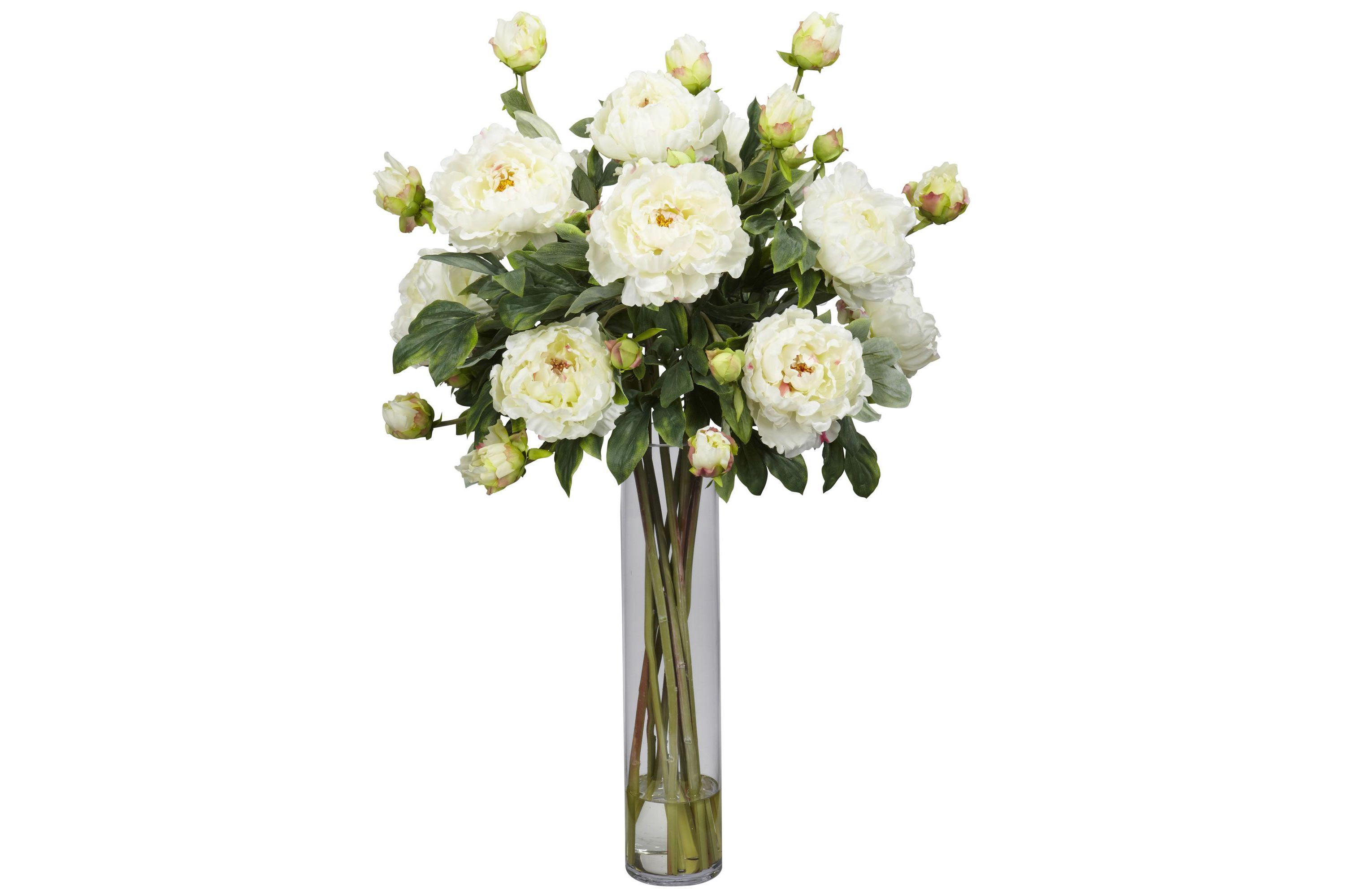 Peony with Cylinder Silk Flower Arrangement