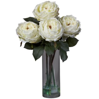 Fancy Rose with Cylinder Vase Silk Flower Arrangement