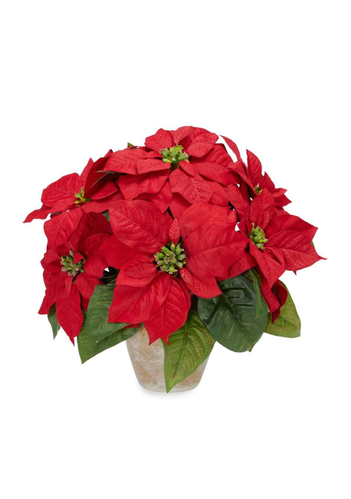 Poinsettia with Ceramic Vase Silk Flower Arrangement