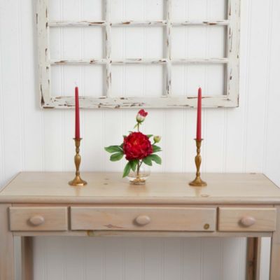 Peony with Fluted Vase Silk Flower Arrangement