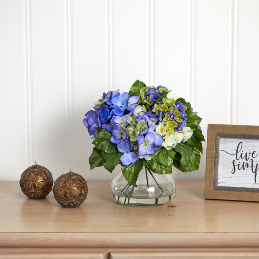 Mixed Hydrangea with Vase