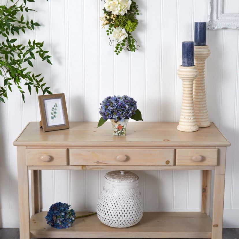 Hydrangea Silk Arrangement with Floral Planter