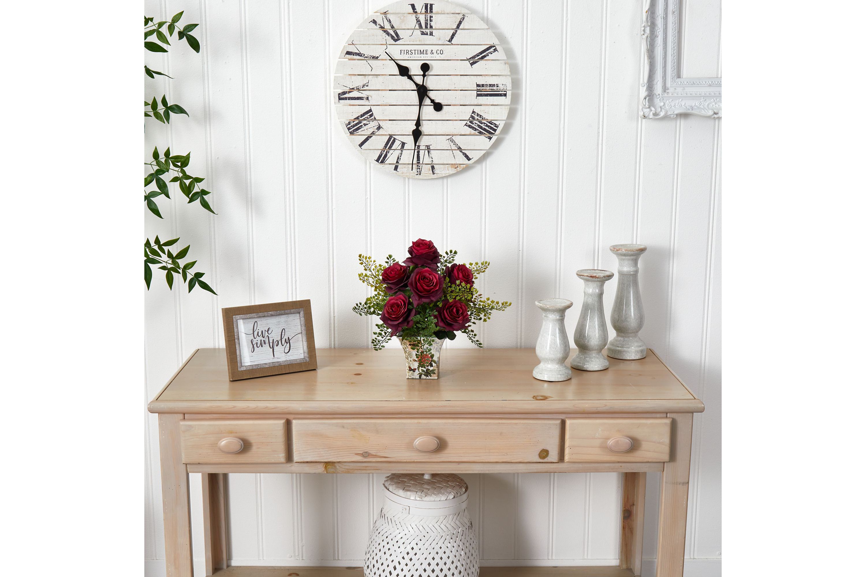 Rose and Maiden Hair with Floral Planter