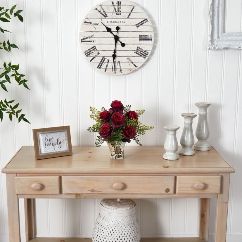 Rose and Maiden Hair with Floral Planter