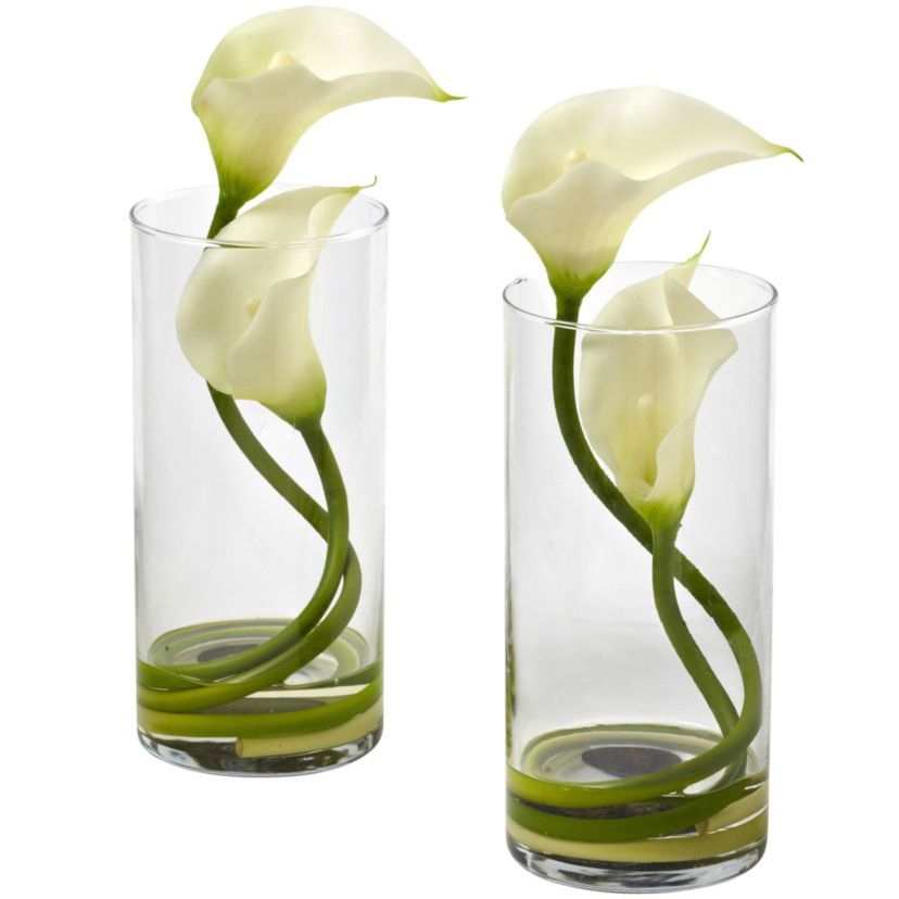 Double Calla Lily with Cylinder (Set of 2)