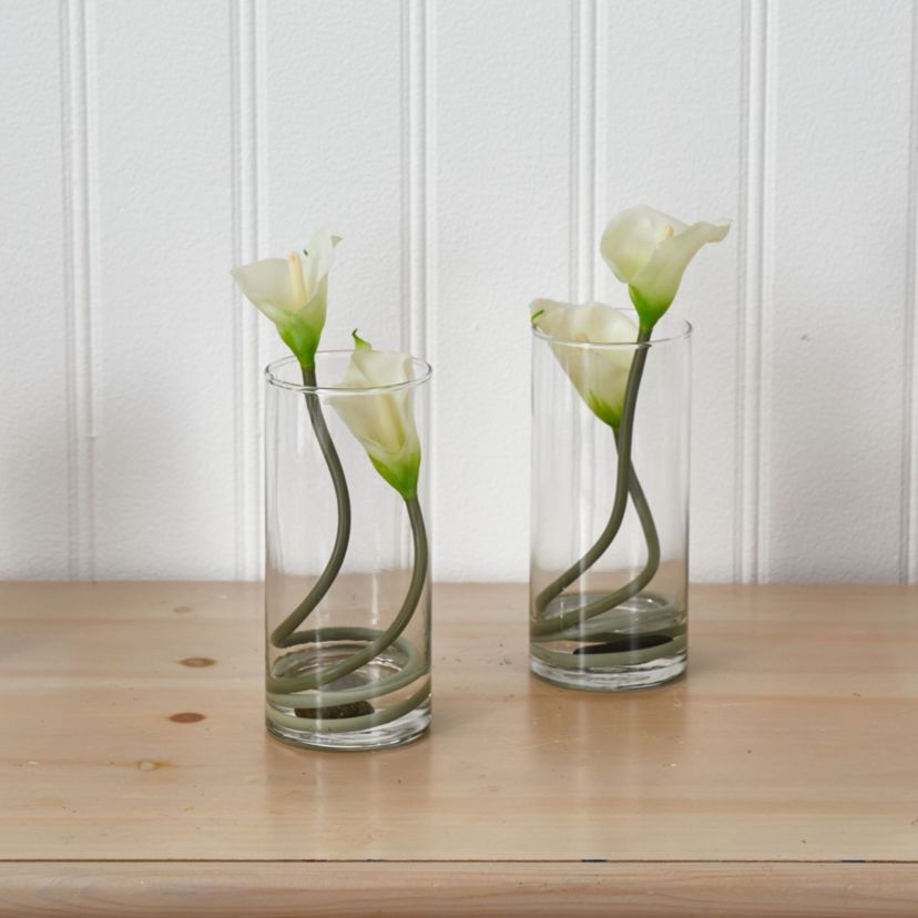 Double Calla Lily with Cylinder (Set of 2)