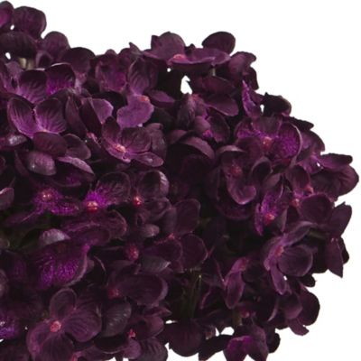 8.5-Inch H Hydrangea Silk Flower Arrangement with Glass Vase