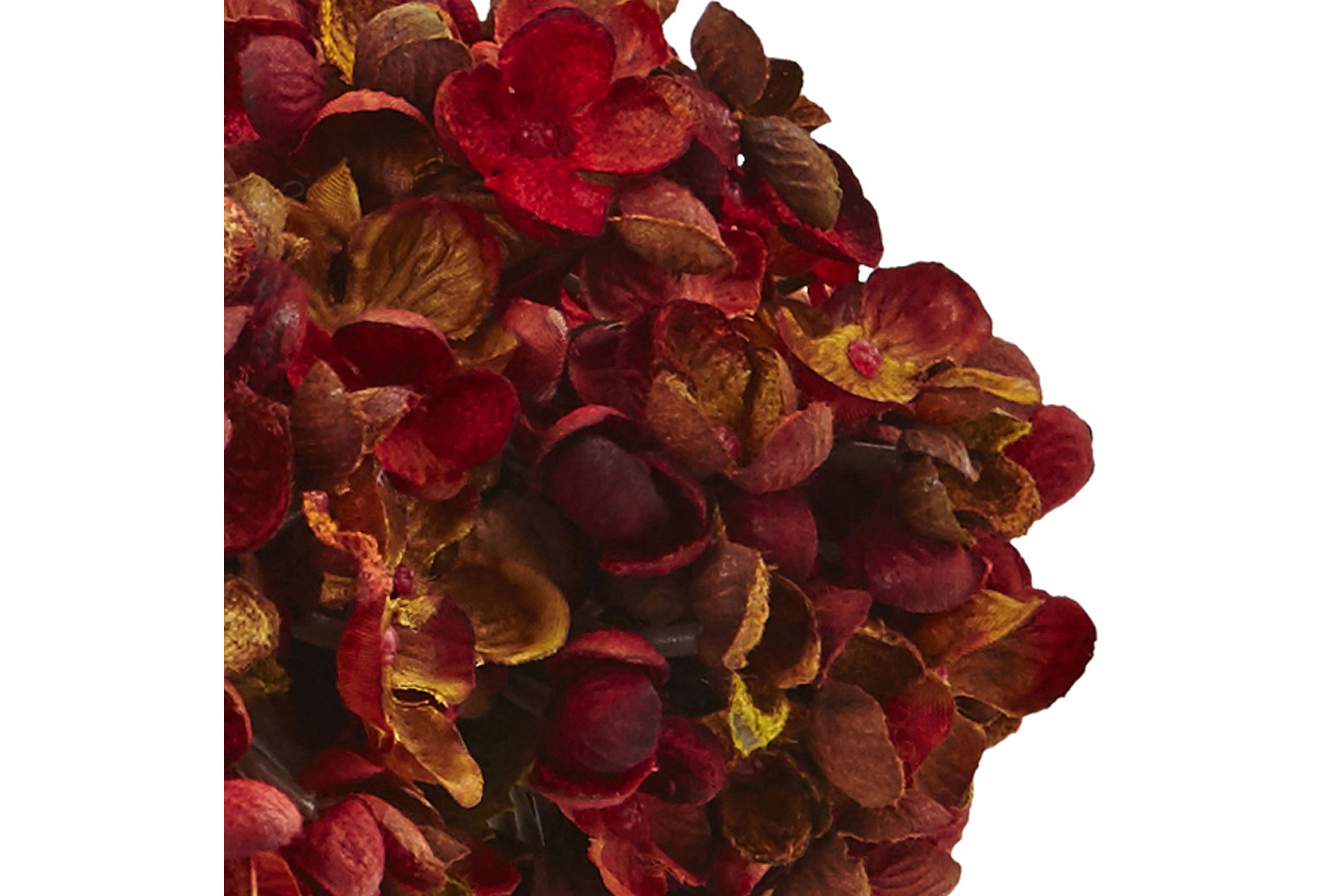 8.5-Inch H Hydrangea Silk Flower Arrangement with Glass Vase