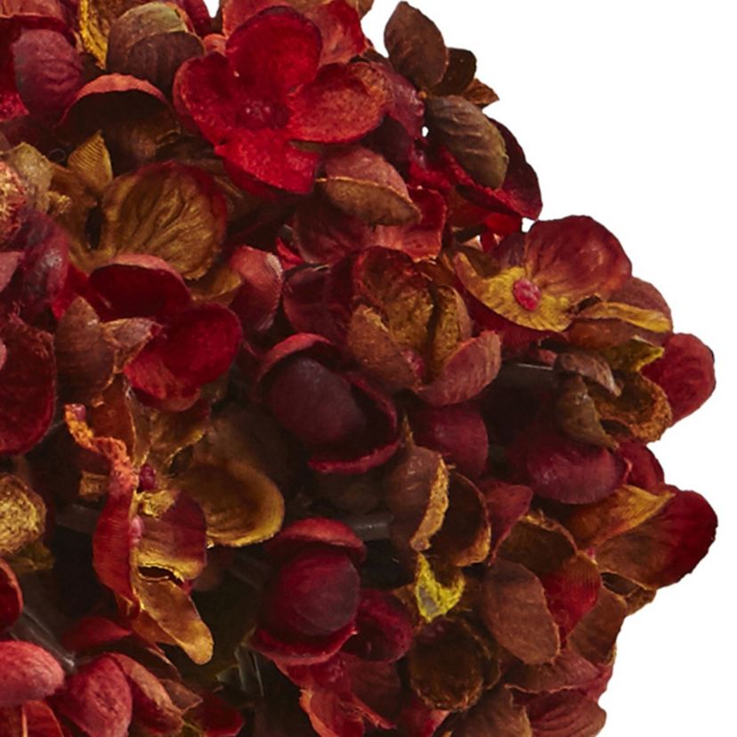 8.5-Inch H Hydrangea Silk Flower Arrangement with Glass Vase