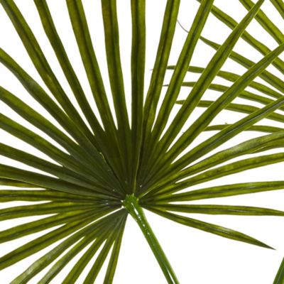 Fan Palm Artificial Arrangement in Glass Vase