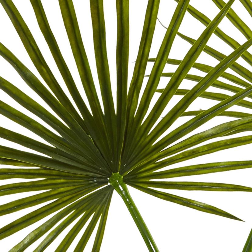 Fan Palm Artificial Arrangement in Glass Vase