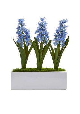 Hyacinth Artificial Arrangement in White Vase