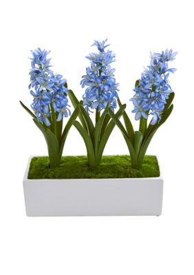 Hyacinth Artificial Arrangement in White Vase