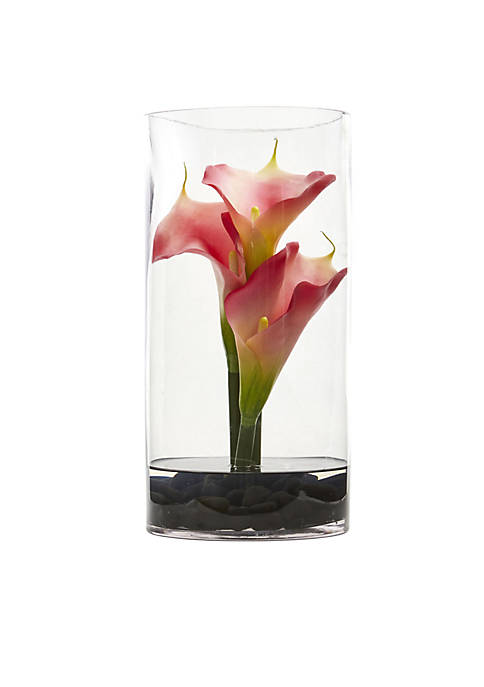 Nearly Natural 3 Bloom Calla Lily Artificial Arrangement