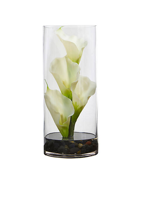 Nearly Natural 4 Bloom Calla Lily Artificial Arrangement