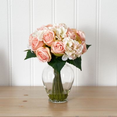 Rose and Hydrangea Bouquet Artificial Arrangement