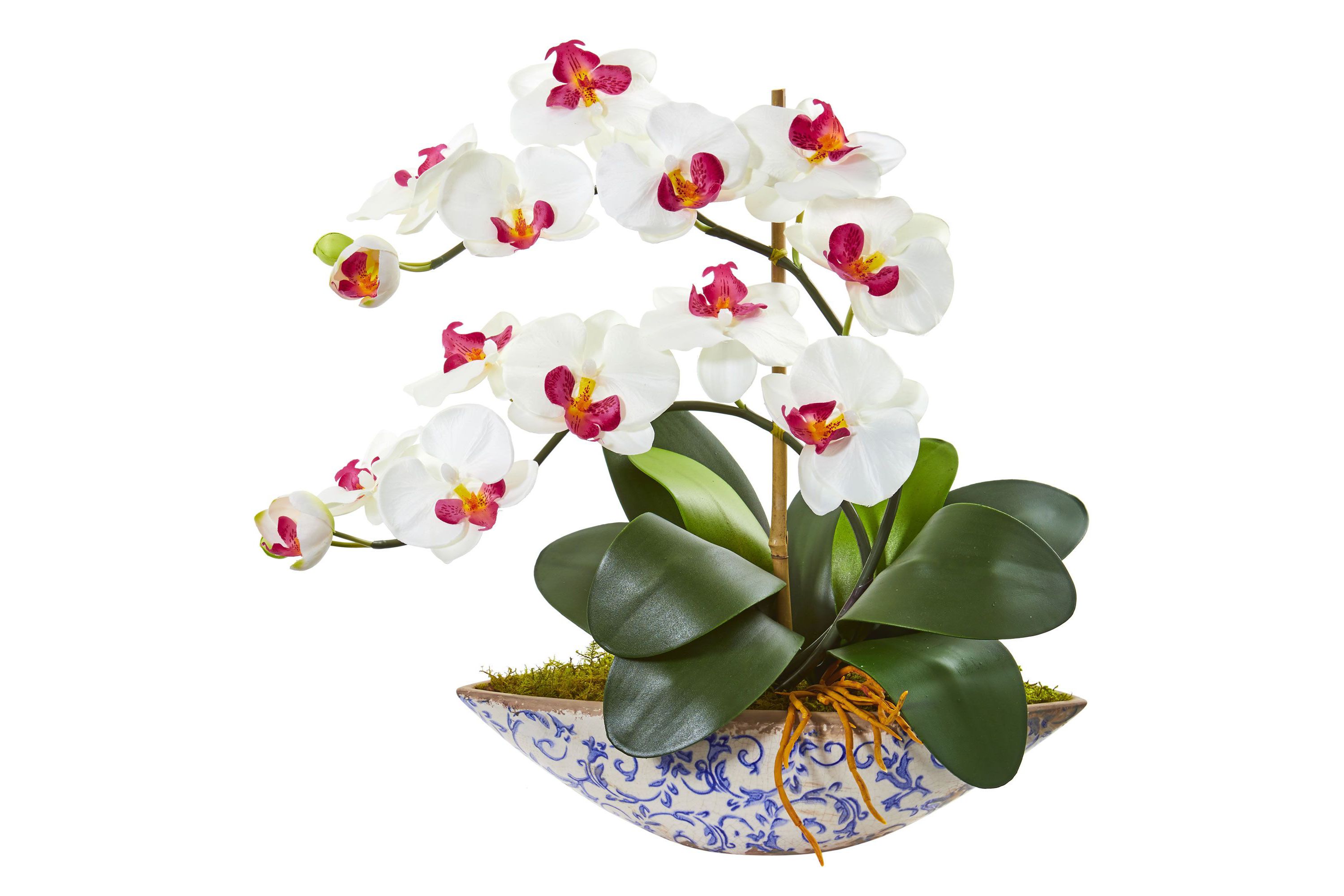 Phalaenopsis Orchid Artificial Arrangement in Vase
