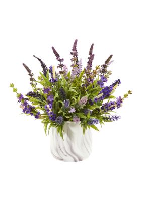Lavender Arrangement in Marble Vase