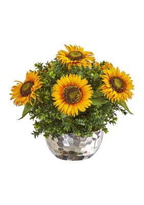 Sunflower Arrangement in Silver Vase