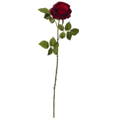 33-Inch Elegant Red Large Rose Artificial Flower (Set of 6)