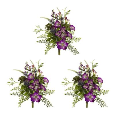 9-Inch Morning Glory Artificial Flower Bundle (Set of 3)