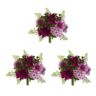 9-Inch Mixed Pink Daisy Artificial Flower Bundle (Set of 3)