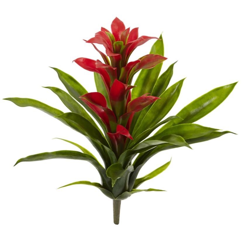 15-Inch Bromeliad Artificial Flower (Set of 4)