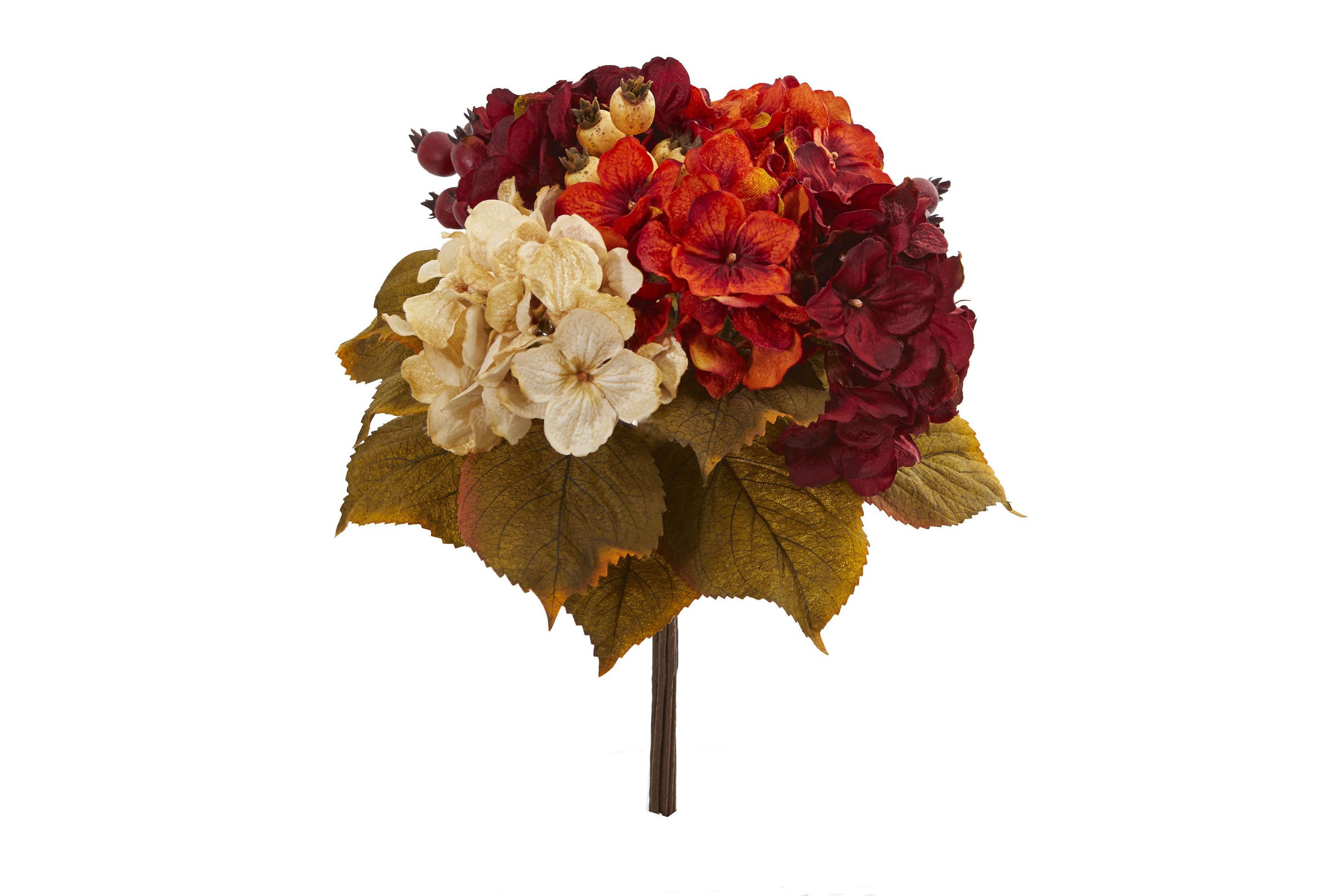 16-Inch Autumn Hydrangea Berry Bouquet Artificial Flower (Set of 2)