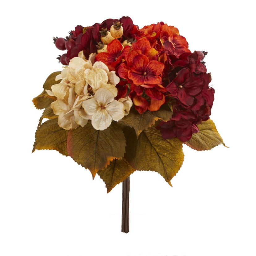 16-Inch Autumn Hydrangea Berry Bouquet Artificial Flower (Set of 2)