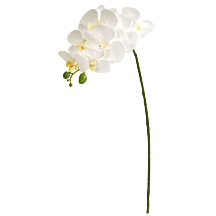 28-Inch Orchid Phalaenopsis Artificial Flower Stem (Set of 6)