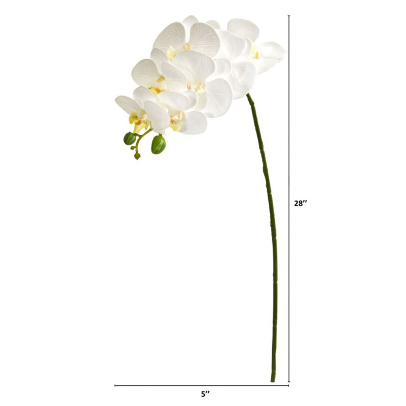 28-Inch Orchid Phalaenopsis Artificial Flower Stem (Set of 6)