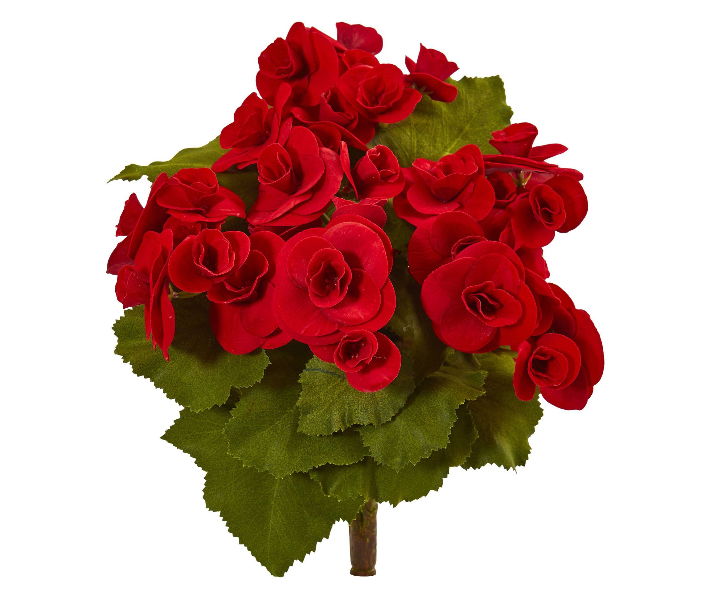11-Inch Begonia Bush Artificial Flower (Set of 4)