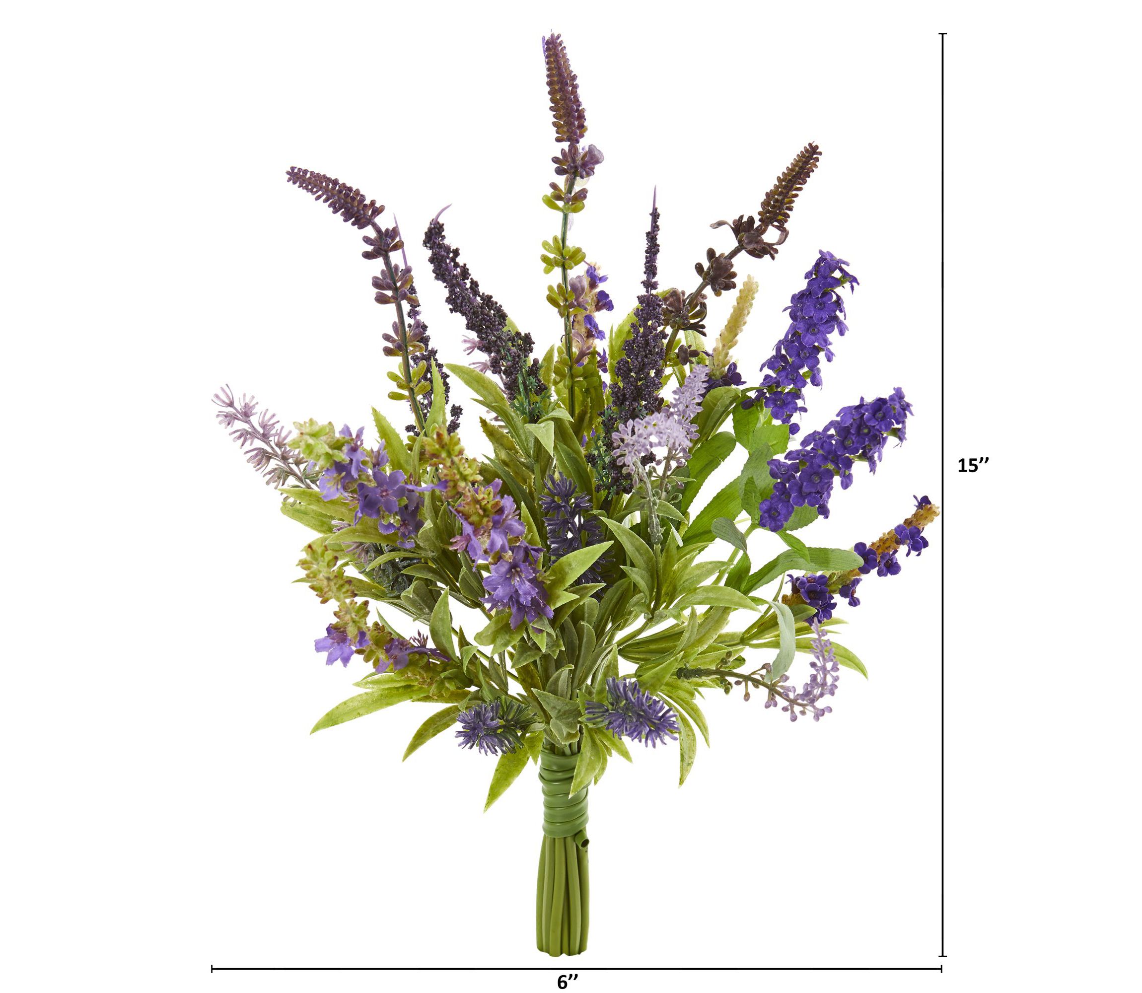 15-Inch Lavender Artificial Flower Bouquet (Set of 3)