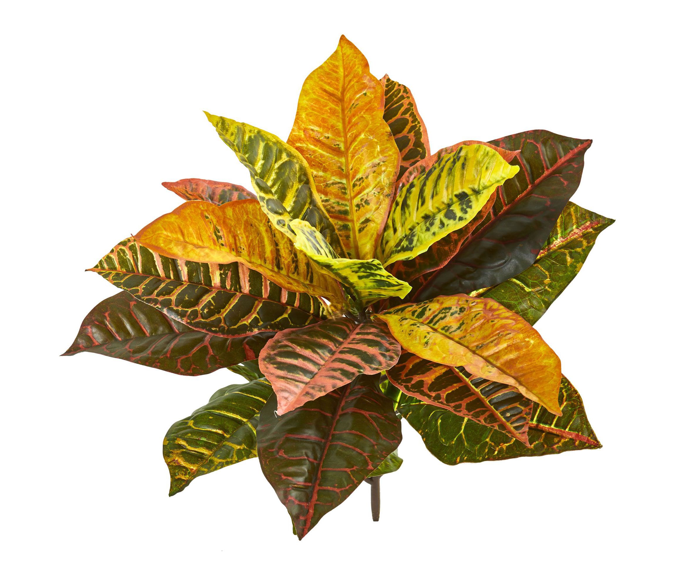21-Inch Garden Croton Artificial Plant (Real Touch) (Set of 4)
