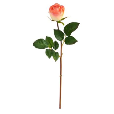 Nearly Natural 20-Inch Rose Artificial Bud Flower (Set of 6)
