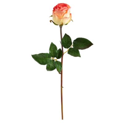 Nearly Natural 21-Inch Rose Bud Artificial Flower (Set of 6)