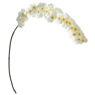 Nearly Natural 5-Foot Large Phalaenopsis Orchid Artificial Flower (Set of 2), White