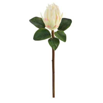 Nearly Natural 23-Inch King Protea Artificial Flower (Set of 4), White