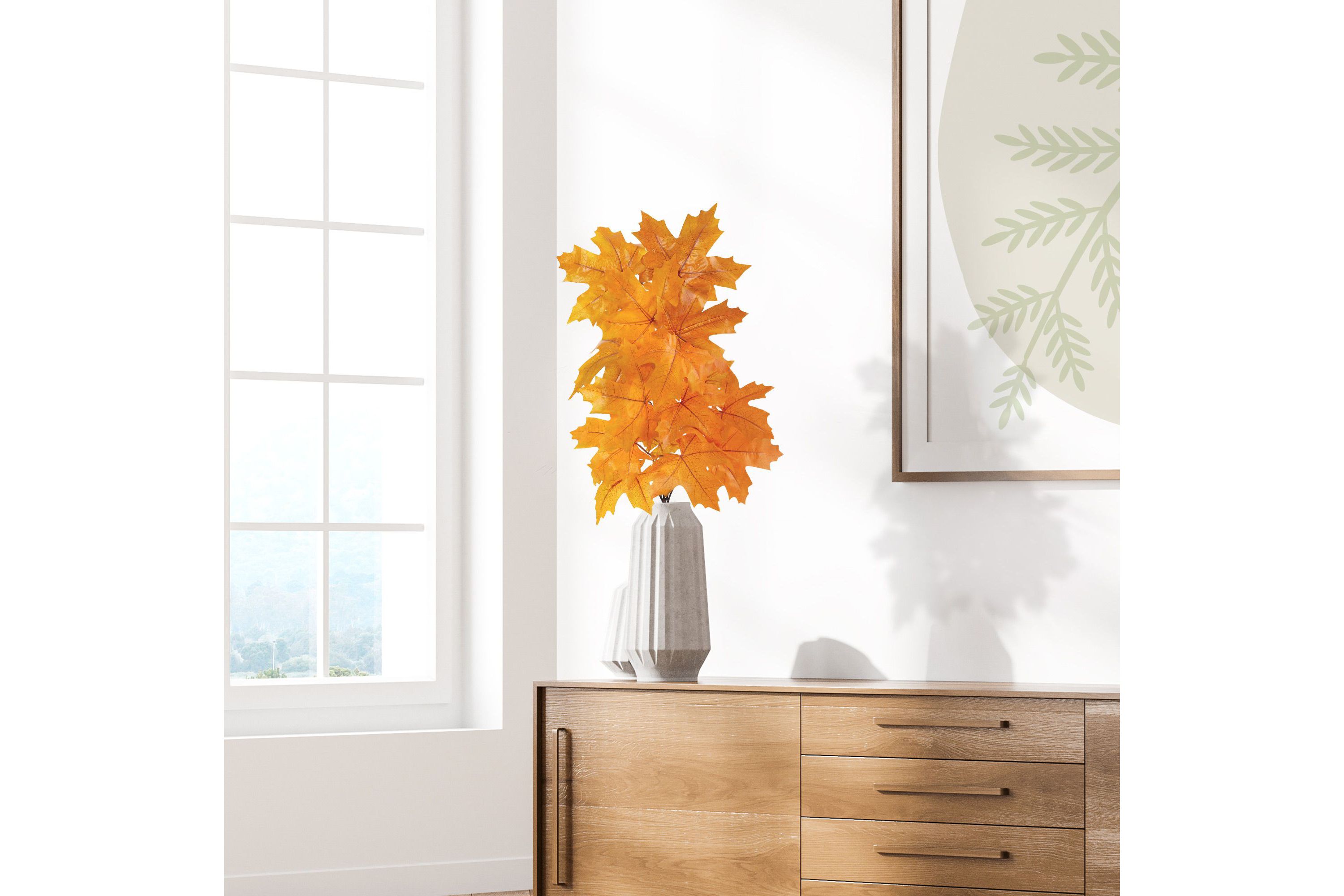 38-Inch Autumn Maple Leaf Artificial Flower (Set of 6)