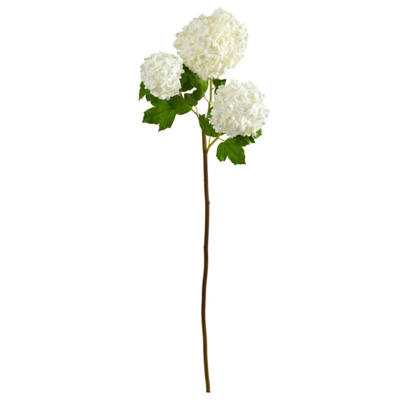 33-Inch Snowball Hydrangea Artificial Flower (Set of 2)