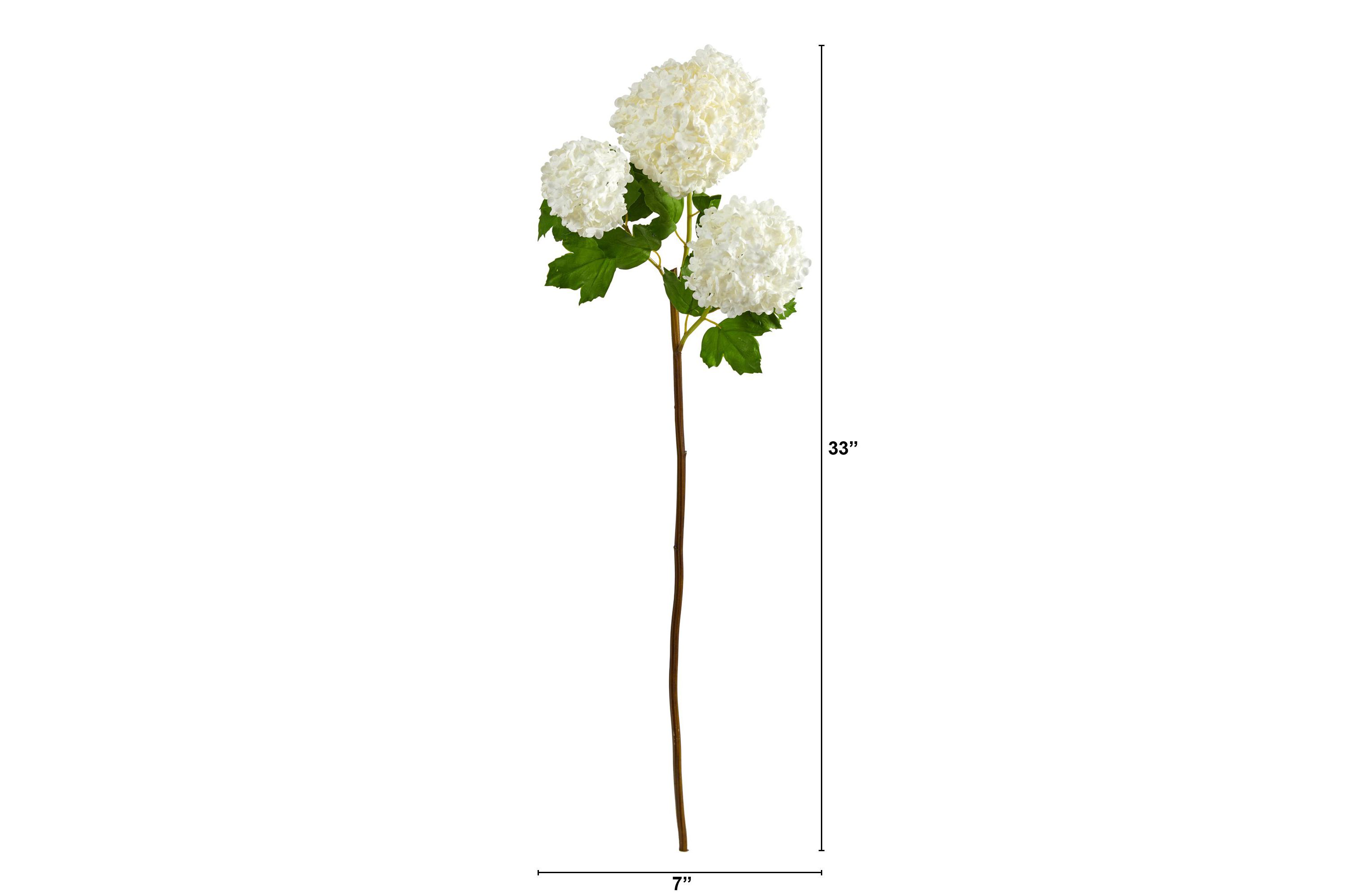 33-Inch Snowball Hydrangea Artificial Flower (Set of 2)
