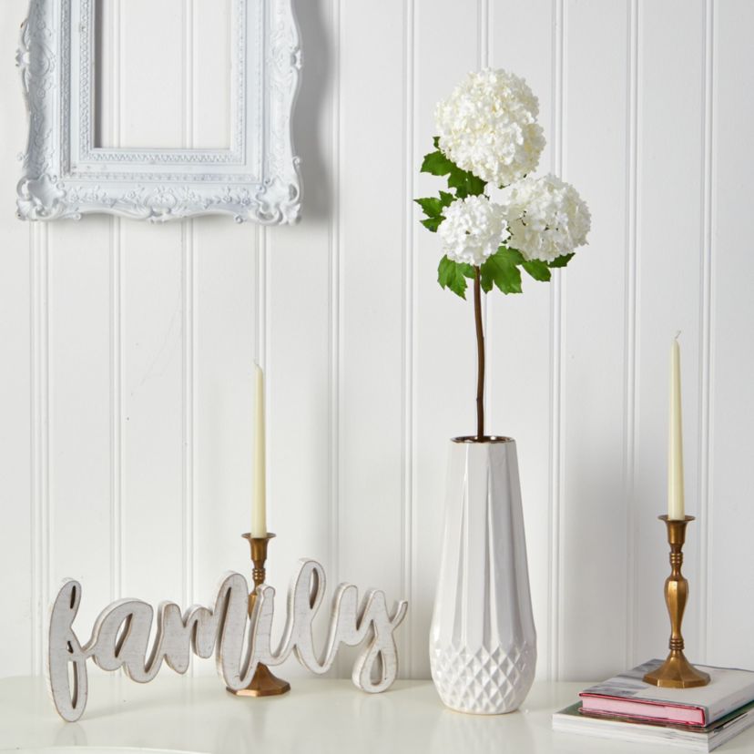 33-Inch Snowball Hydrangea Artificial Flower (Set of 2)