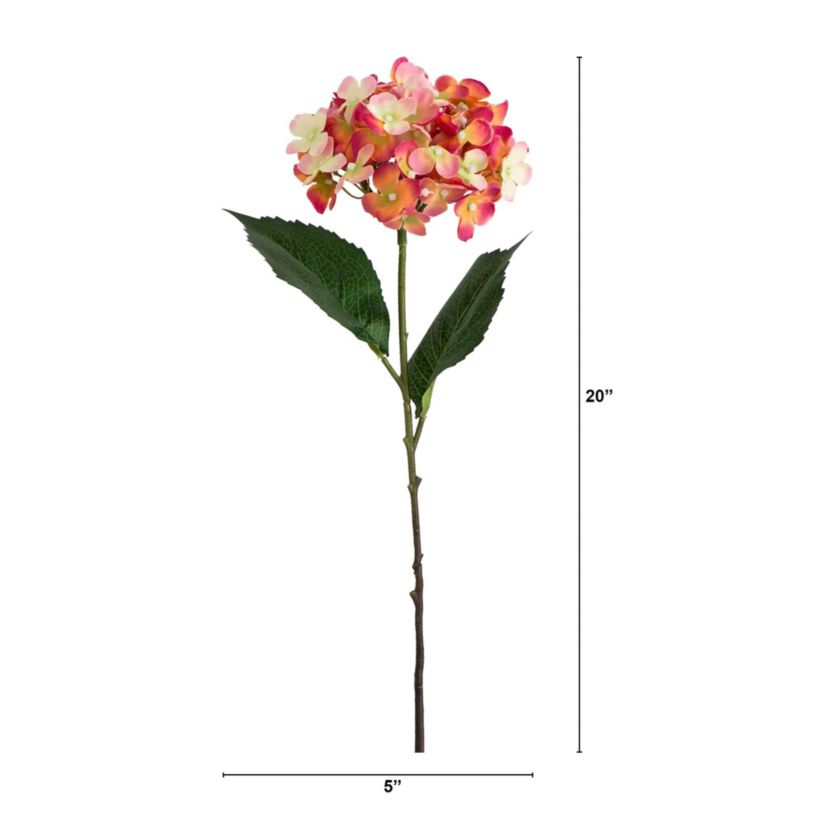 20in. Artificial Hydrangea Flower Stems, Set of 3