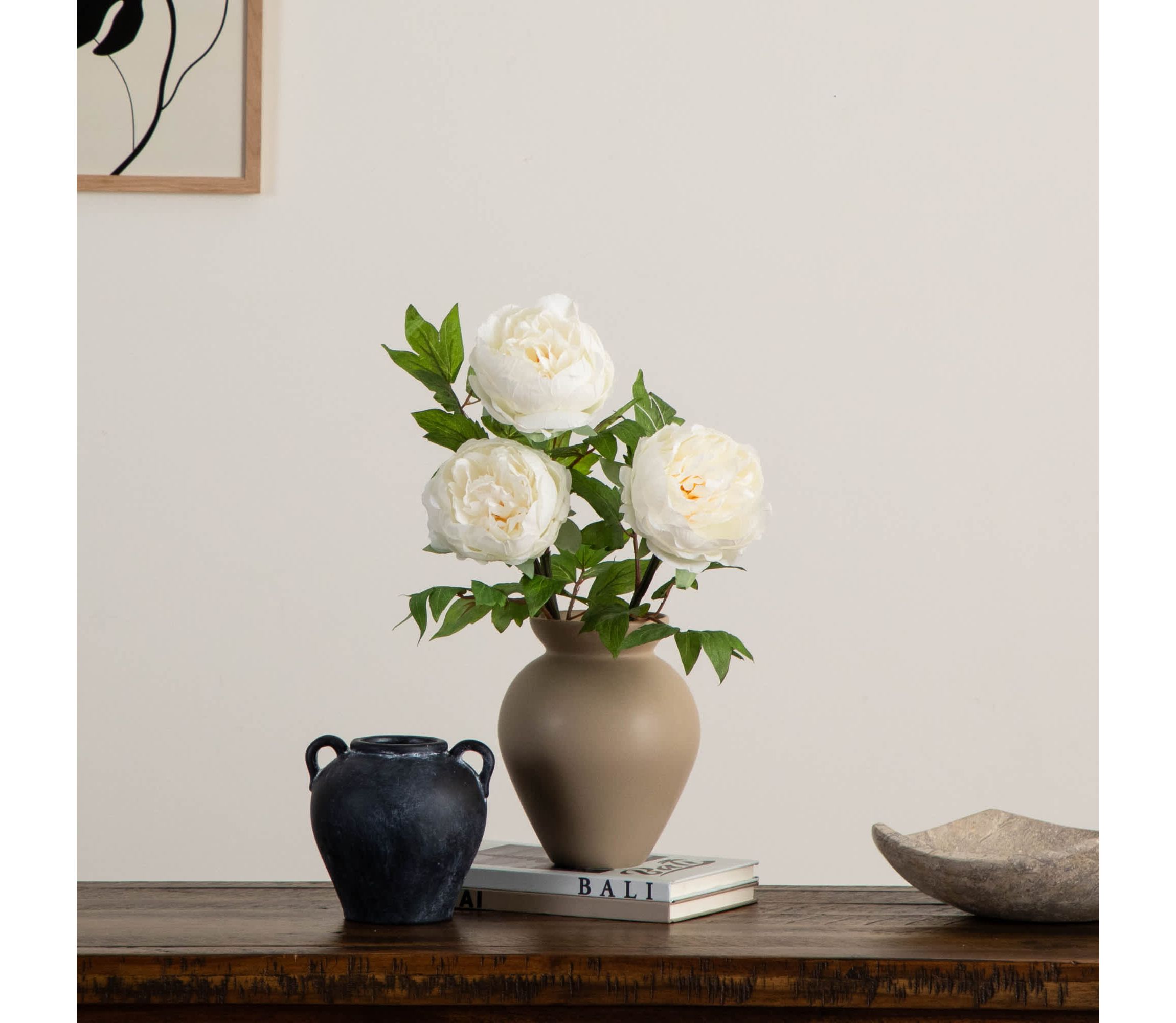 20in. Artificial Peony Flower Stems, Set of 3
