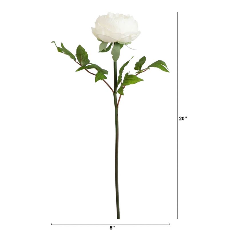 20in. Artificial Peony Flower Stems, Set of 3
