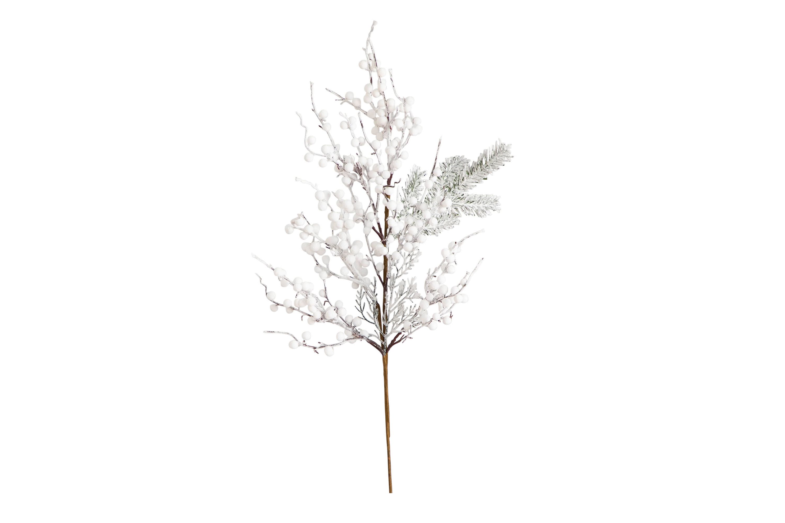 30in. Artificial Flocked Berry Stems, Set of 3