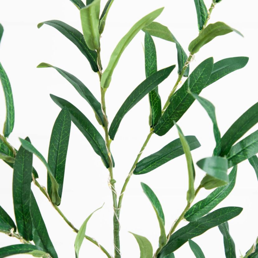 23in. Lighted Artificial Olive Branch Stems with 30 Warm White LED Lights - Set of 3