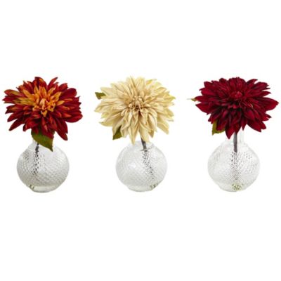 Dahlia with Decorative Vase (Set of 3)